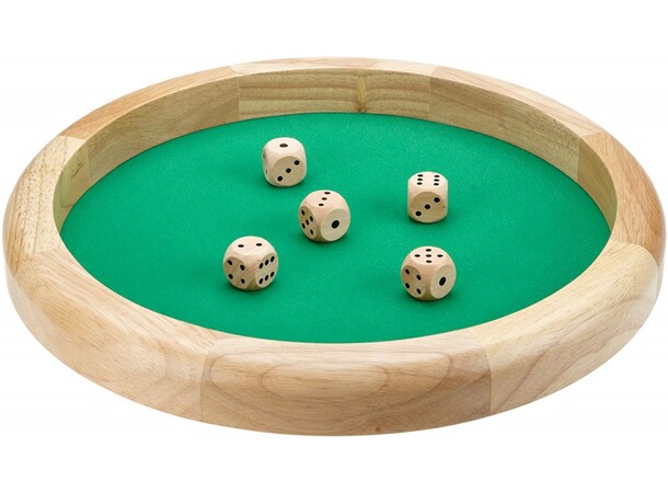 Dice Tray Tärningskastbräda 40cm Med 5 tärningar 