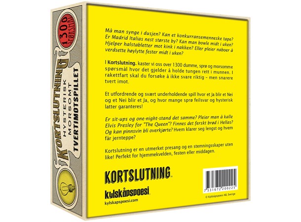 Kortslutning Kortspill Spillet der det gjelder å svare feil! 