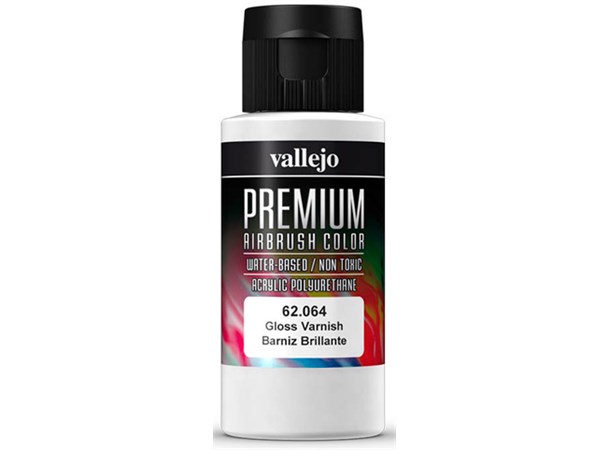 Vallejo Premium Varnish Gloss 60ml Premium Airbrush Color - Klarlakk 