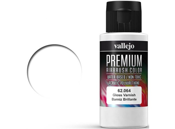 Vallejo Premium Varnish Gloss 60ml Premium Airbrush Color - Klarlakk 