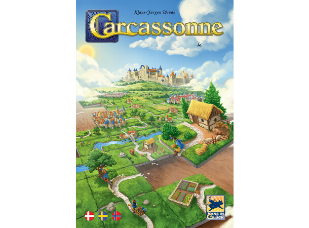 Carcassonne Brettspill - Norsk Grunnspillet m/ Elven & Biskopen Exp. 