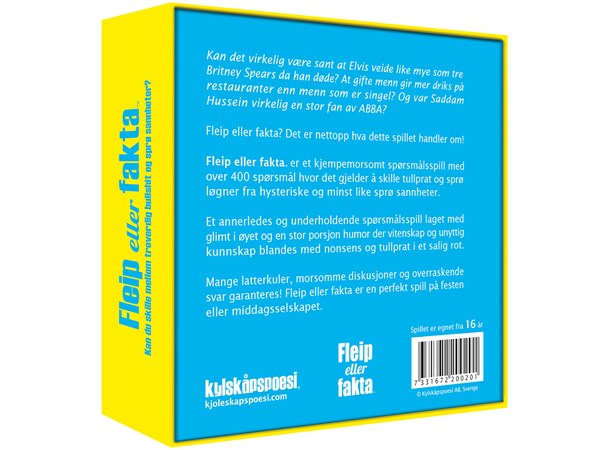 Fleip eller fakta Kortspill Troverdig bullshit eller sprø sannheter? 
