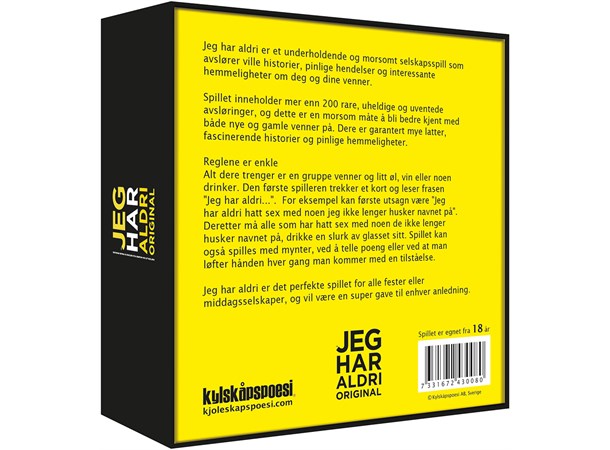 Jeg Har Aldri - Original - Kortspill Ville historier og Pinlige hendelser! 