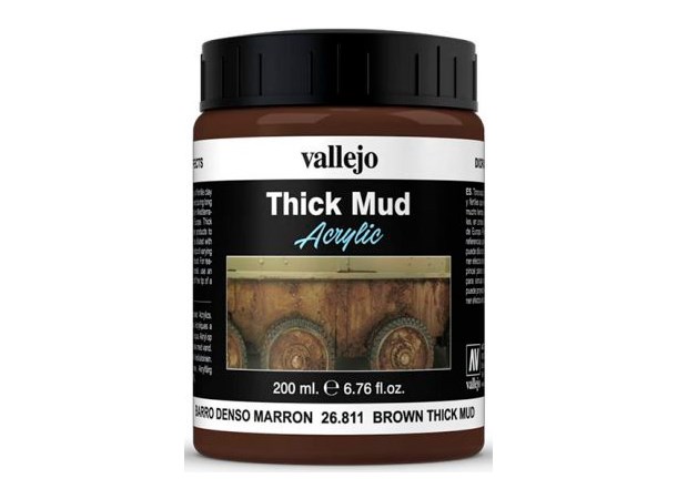 Vallejo Texture Brown Mud 200ml Thick Mud Texture Acrylic 