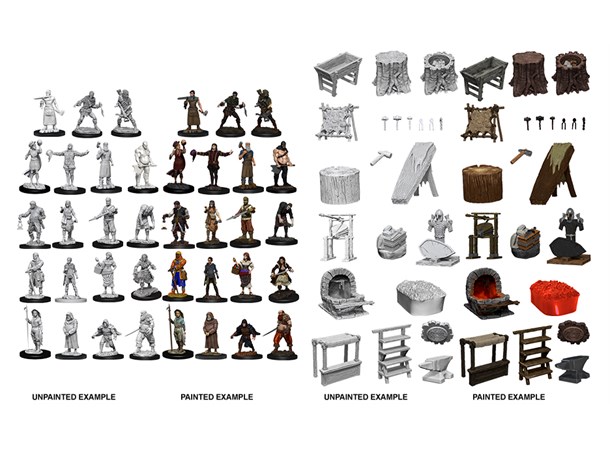 D&D Figur Deep Cuts Townspeople & Acces Miniatyrfigurer för din D&D-kampanj 