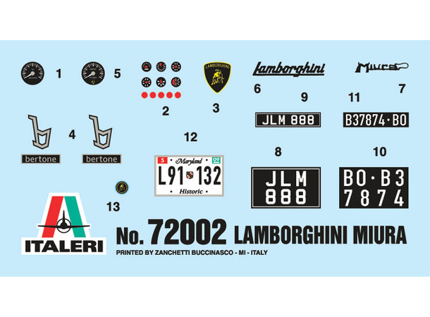 Lamborghini Miura Starter Set Italeri 1:24 Byggsats 