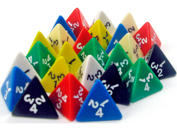 RPG Dice D4 Tärning - 1 st Slumpmässig färg 