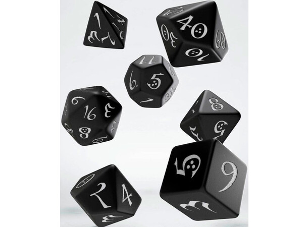 RPG Dice Set Black 7 st Tärningsset för rollspel 