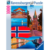 Trondheim Collage 1000 biter Puslespill Ravensburger Puzzle