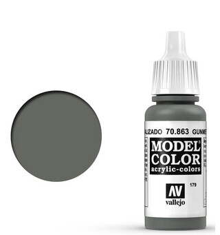 Vallejo Model Color Gun Metal 17ml Tilsvarer 4679AP|4681AP|X-10|XF-56|XF-84