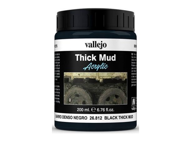 Vallejo Texture Black Mud 200ml Thick Mud Texture Acrylic 