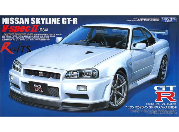 Nissan Skyline GT-R V-spec II R34 Tamiya 1:24 Byggsats 