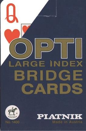 Opti Kortlek för synskadade - Blå Perfekt för bridge och andra kortspel