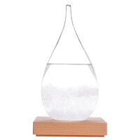 Storm Drop - Väderindikator - 17 cm hög Glas/trä - Storm Drop