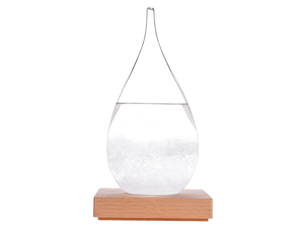 Storm Drop - Väderindikator - 17 cm hög Glas/trä - Storm Drop 