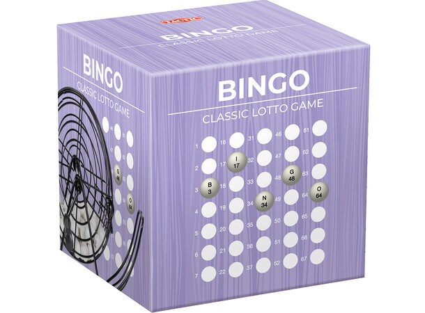 Bingo Spel Komplett Med metallbur, brickor och blockar 