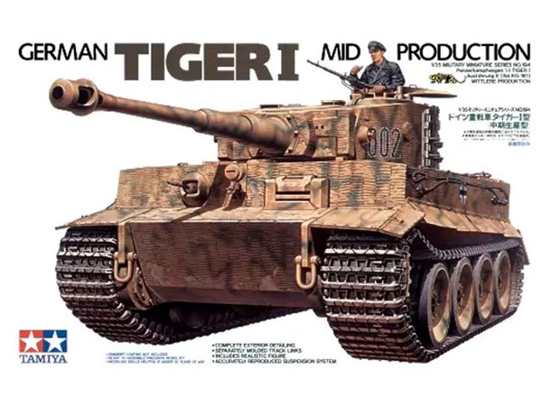 German Tiger I Mid Production Tamiya 1:35 Byggsats 