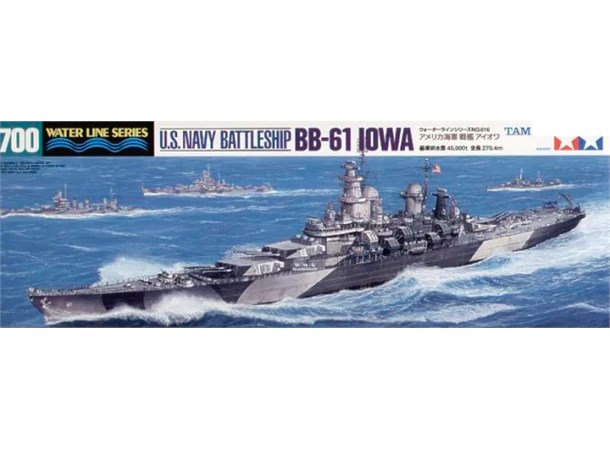 US Navy Battleship BB-61 Iowa Tamiya 1:700 Byggsats 