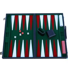 Backgammon Komplett 45 cm Vinyl Levereras i vinylfodral