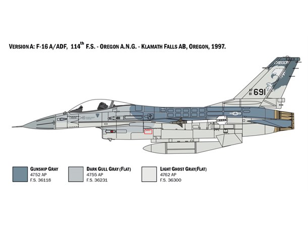 F-16 A Fighting Falcon 31,5 cm Italeri 1:48 Byggsats 
