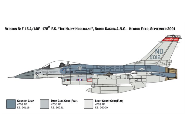 F-16 A Fighting Falcon 31,5 cm Italeri 1:48 Byggsats 