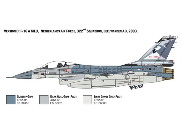 F-16 A Fighting Falcon 31,5 cm Italeri 1:48 Byggsats 