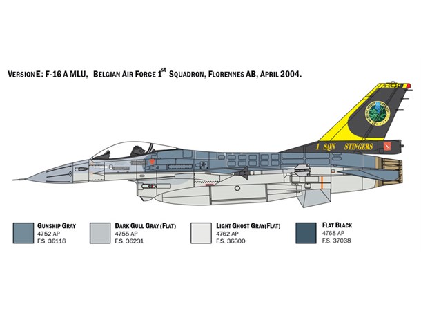 F-16 A Fighting Falcon 31,5 cm Italeri 1:48 Byggsats 