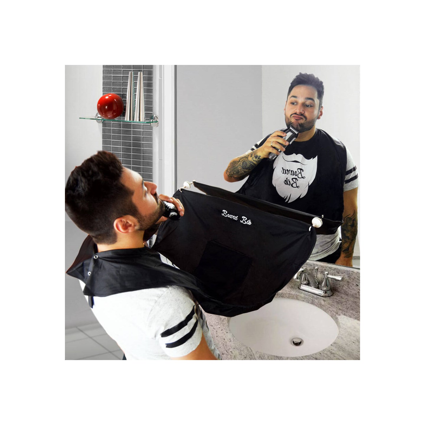 Beard Shaving Buddy Apron Säg adjö till skäggrester i handfatet