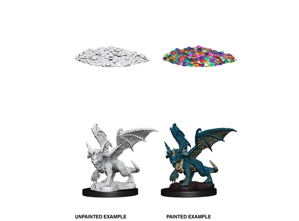 D&D Figur Nolzur Blue Dragon Wyrmling Nolzur's Marvelous Miniatures - Ej målad 