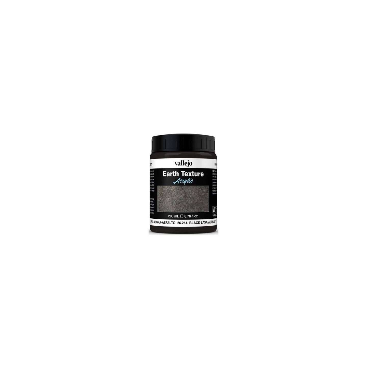 Vallejo Texture Black Lava Asphalt 200ml Earth Texture Acrylic