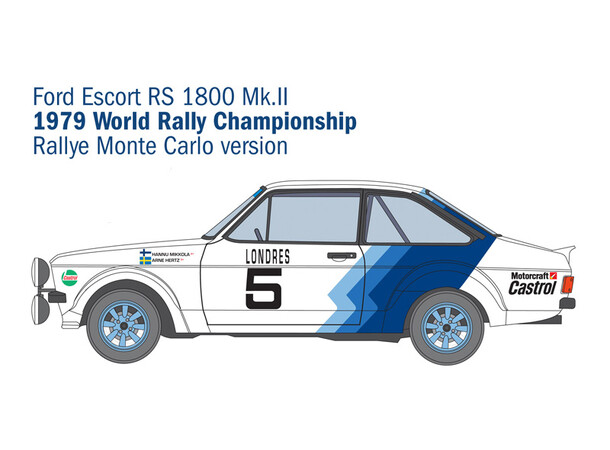 Ford Escort RS1800 Mk.II 16,7 cm Italeri 1:24 Byggsats 