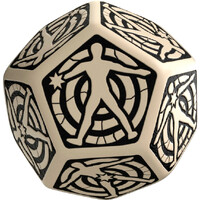 RPG Dice Hit Location D12 30mm Svart/vit 