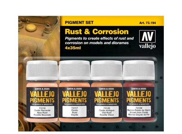 Vallejo Pigment Set Rust & Corrosion 