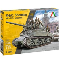 M4A1 Sherman with US Infantry Italeri 1:35 Byggsats