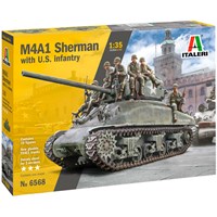 M4A1 Sherman with US Infantry Italeri 1:35 Byggsats