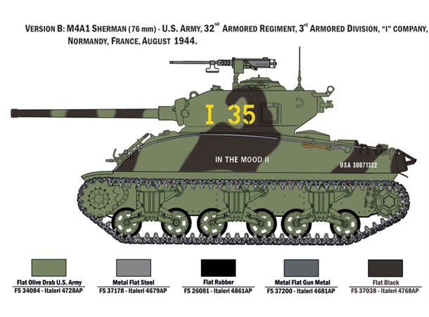 M4A1 Sherman with US Infantry Italeri 1:35 Byggsats 