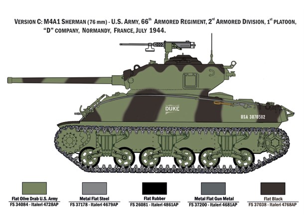 M4A1 Sherman with US Infantry Italeri 1:35 Byggsats 
