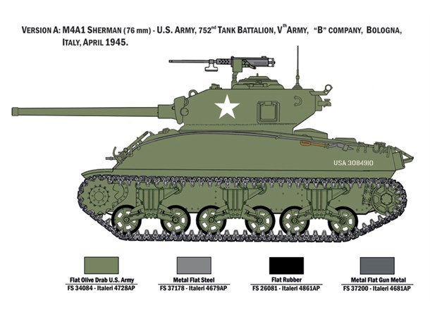 M4A1 Sherman with US Infantry Italeri 1:35 Byggsats 