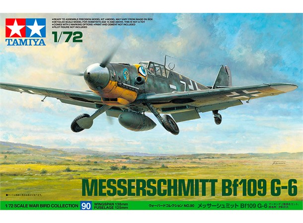 Messerschmitt BF109 G-6 1:72 Tamiya 1:72 Byggsats 