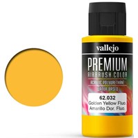 Vallejo Premium Fluo Golden Yellow 60ml Premium Airbrush Color - Fluorescent