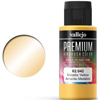 Vallejo Premium Metallic Yellow 60ml Premium Airbrush Color - Metallic