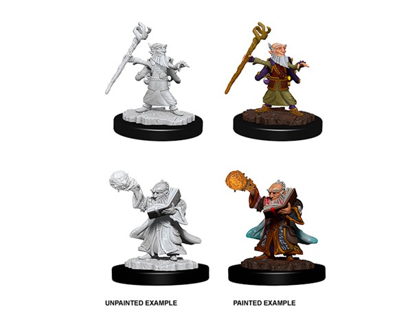 D&D Figur Nolzur Gnome Wizard Male Nolzur's Marvelous Miniatures - Ej målad 