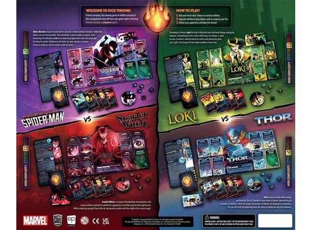 Dice Throne Marvel 4 Hero Box Brädspel Scarlet Witch / Thor / Loki / Spider-Man 