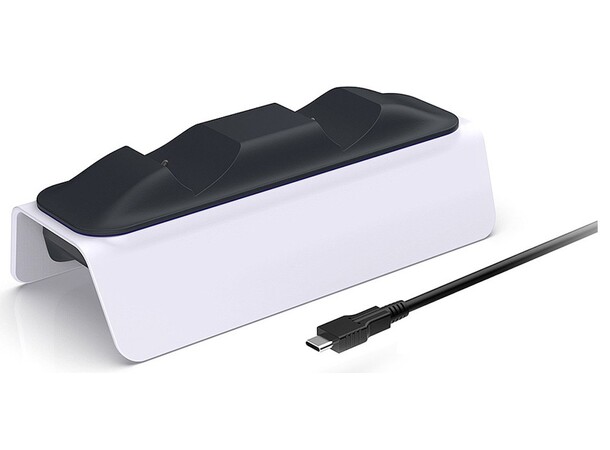 Dobe PlayStation 5 Charging Dock m/ljus Laddningsstation för 2 PS5-kontroller 