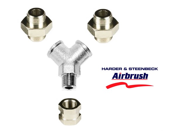 H&S Airbrush Y- Splitter 1/8" Harder & Steenbeck 