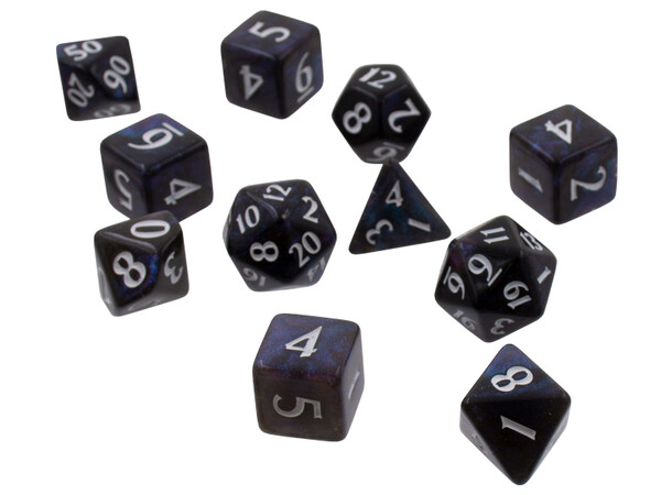 RPG Dice Set Eclipse 11 Jet Black Tärningsset för rollspel 