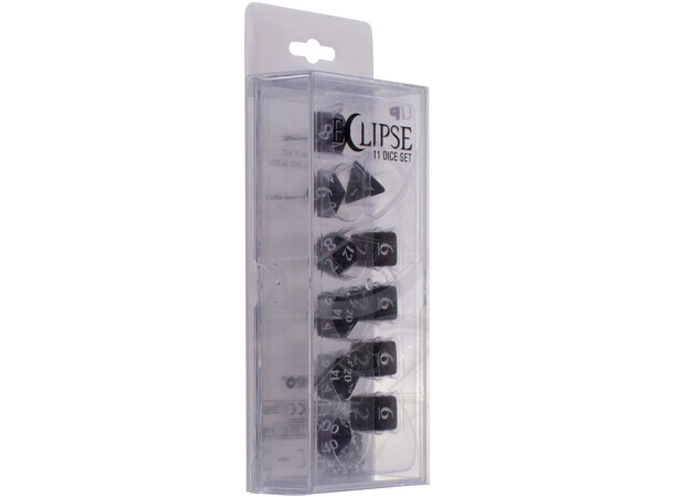 RPG Dice Set Eclipse 11 Jet Black Tärningsset för rollspel 