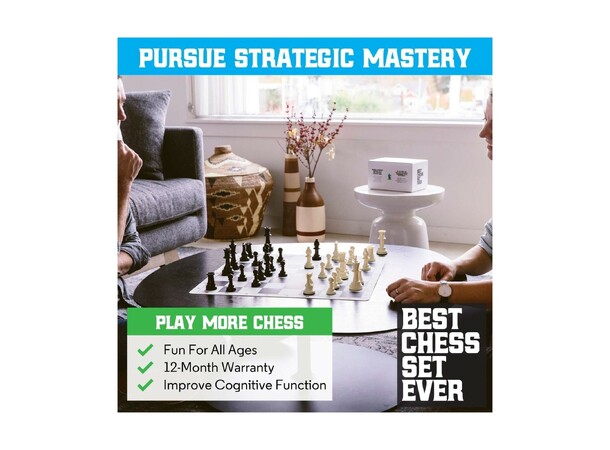 Schack Best Chess Set Ever 50cm 50x50cm  - Triple Weighted 