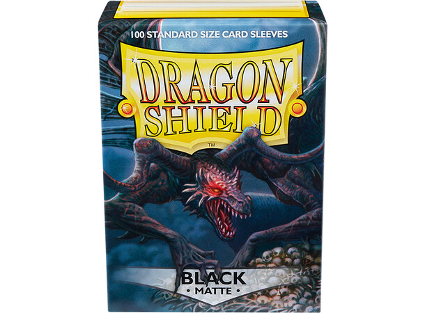 Sleeves Matte Black x100 66x91 Dragon Shield Kortskydd m/deckbox 