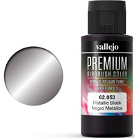 Vallejo Premium Metallic Black 60ml Premium Airbrush Color - Metallic